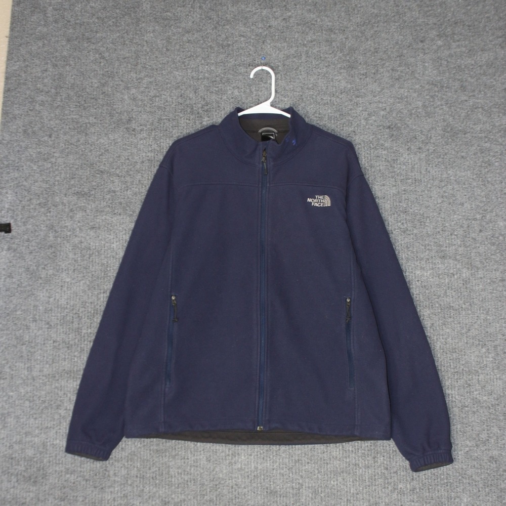 The North Face Fleece Jacket Mens‎ L Blue Full Zip Mock Neck Outdoor Gorpcore